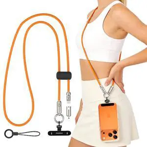 2-in-1 Phone Crossbody Lanyard USB C Cable, PD240W USB-C to USB-C Type-C Fast Charging Cable, Anti Theft Phone Strap with Metal 360° Tether Tab for iPhone 17/16/15, Tablet, Laptop, Orange 2-in-1 Phone Crossbody Lanyard USB C Cable, PD240W USB-C to USB-C Type-C Fast Charging Cable, Anti Theft Phone Strap with Metal 360° Tether Tab for iPhone 17/16/15, Tablet, Laptop, Orange