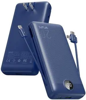 Portable Charger 20000mAh, Fast Charging Power Bank USB C,4 Output 2 Input Travel Essentials Charging Bank Equipped with LED Display,Built-in Wall Plug and Cables,Phone Charger Battery,Navy Portable Charger 20000mAh, Fast Charging Power Bank USB C,4 Output 2 Input Travel Essentials Charging Bank Equipped with LED Display,Built-in Wall Plug and Cables,Phone Charger Battery,Navy