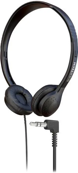 1 Pack Wired On-Ear Leather Headphones with 3.5mm Connector, Black 1 Pack Wired On-Ear Leather Headphones with 3.5mm Connector, Black