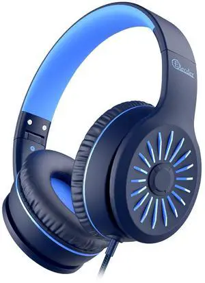 Kids Headphones Wired, On-Ear Headphones for School, Grey&Blue Kids Headphones Wired, On-Ear Headphones for School, Grey&Blue