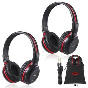 2 Pack of Wireless Car Headphones, 2 Channel IR Wireless Headphones for Kids, Not Bluetooth, in Car DVD Headsets with Storage Bag for Vehicle Universal Rear Entertainment System 2 Pack of Wireless Car Headphones, 2 Channel IR Wireless Headphones for Kids, Not Bluetooth, in Car DVD Headsets with Storage Bag for Vehicle Universal Rear Entertainment System