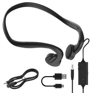 Wired Bone Conduction Headphones with Microphone, 3.5mm AUX Wired Open-Ear Earbuds, Earphones with 7ft Extension Cable, Hands Free, Volume Control, Sweatproof Suitable for Outdoor Activitie Wired Bone Conduction Headphones with Microphone, 3.5mm AUX Wired Open-Ear Earbuds, Earphones with 7ft Extension Cable, Hands Free, Volume Control, Sweatproof Suitable for Outdoor Activitie