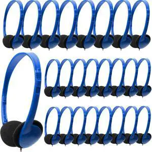 Kids Headphones Bulk 25 Pack for Classroom School, Wholesale Wired Adjustable On Ear Headphones for Students Teens Children and Adult(LS04,25 Blue) Kids Headphones Bulk 25 Pack for Classroom School, Wholesale Wired Adjustable On Ear Headphones for Students Teens Children and Adult(LS04,25 Blue)