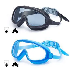 2 Pack Swim Goggles, Wide View Anti-Fog UV Protection No Leakage Adult Swimming Goggles for Men Women Indoor Outdoor 2 Pack Swim Goggles, Wide View Anti-Fog UV Protection No Leakage Adult Swimming Goggles for Men Women Indoor Outdoor