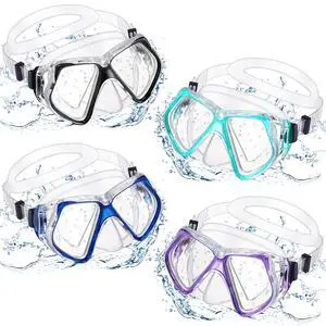 4 Pieces Adult Swim Goggles with Nose Cover Swim Mask Goggle Tempered Glass Snorkel Swimming Diving Mask Snorkeling Gear for Adults Youth(Black, Blue, Light Green, Purple) 4 Pieces Adult Swim Goggles with Nose Cover Swim Mask Goggle Tempered Glass Snorkel Swimming Diving Mask Snorkeling Gear for Adults Youth(Black, Blue, Light Green, Purple)