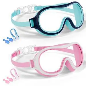 Pack Swim goggles for Kids 3-15, Anti-Fog Anti-UV Wide Vision Waterproof, No leak Swimming goggles for Boys Girls Pack Swim goggles for Kids 3-15, Anti-Fog Anti-UV Wide Vision Waterproof, No leak Swimming goggles for Boys Girls