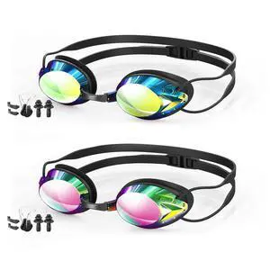 Swim Goggles, 2-Pack Anti Fog Swimming Goggles for Adult Youth Men Women (Aqua & Bright Rose) Swim Goggles, 2-Pack Anti Fog Swimming Goggles for Adult Youth Men Women (Aqua & Bright Rose)