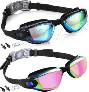Swim Goggles, 2 Pack Swimming Goggles Anti Fog No Leaking UV Protection Wide View For Adult Women Men Youthblue & pink Swim Goggles, 2 Pack Swimming Goggles Anti Fog No Leaking UV Protection Wide View For Adult Women Men Youthblue & pink