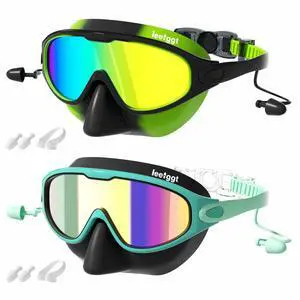 2 Pack Kids Swimming Goggles with Nose Cover, Anti-Fog UV Lens No Leak Swim Mask, Wide View Pool Goggles for Boys Girls Youth Toddler 3-15 2 Pack Kids Swimming Goggles with Nose Cover, Anti-Fog UV Lens No Leak Swim Mask, Wide View Pool Goggles for Boys Girls Youth Toddler 3-15