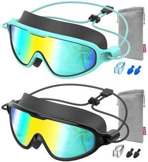 Kids Swim Goggles with Bungee Strap No Leaking Anti Fog Toddler Swimming Goggles with Quick Adjust Ages 6-14 (Aqua & Black, Small) Kids Swim Goggles with Bungee Strap No Leaking Anti Fog Toddler Swimming Goggles with Quick Adjust Ages 6-14 (Aqua & Black, Small)