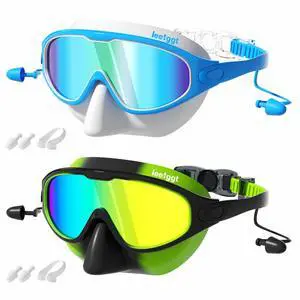 2 Pack Kids Swim Goggles with Nose Cover, Wide View Anti-Fog UV Protection Swimming Goggles, Leakproof Swim Mask for Boys Girls Toddler Youth 3-15 2 Pack Kids Swim Goggles with Nose Cover, Wide View Anti-Fog UV Protection Swimming Goggles, Leakproof Swim Mask for Boys Girls Toddler Youth 3-15