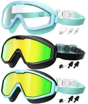 Kids Goggles Age 4-16, Anti-Fog UV 180°Clear View Kids Swim Goggles, 3 Pack Swimming Goggles Waterproof Pool Goggles for Boys Girls Toddler Kids Youth Kids Goggles Age 4-16, Anti-Fog UV 180°Clear View Kids Swim Goggles, 3 Pack Swimming Goggles Waterproof Pool Goggles for Boys Girls Toddler Kids Youth