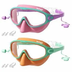 Kids Swim Goggles with Nose Cover 2 Pack, Anti-Fog UV Protection No Leak Swim Mask, 180° Wide View Swimming Goggles for Boys Girls Youth Ages 3-15 Kids Swim Goggles with Nose Cover 2 Pack, Anti-Fog UV Protection No Leak Swim Mask, 180° Wide View Swimming Goggles for Boys Girls Youth Ages 3-15
