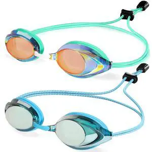 Pack Competitive Swim Goggles, Swimming goggles Adult For Men Women Youth Bungee Strap Soft Silicone Racing Goggles Panoramic Clear Vision Anti Fog UV Protection Easy Adjustment Leakproof Pack Competitive Swim Goggles, Swimming goggles Adult For Men Women Youth Bungee Strap Soft Silicone Racing Goggles Panoramic Clear Vision Anti Fog UV Protection Easy Adjustment Leakproof