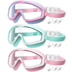 Kids Goggles Age 4-16, Anti-Fog UV 180°Clear View Kids Swim Goggles, 3 Pack Swimming Goggles Waterproof Pool Goggles for Boys Girls Toddler Kids Youth Kids Goggles Age 4-16, Anti-Fog UV 180°Clear View Kids Swim Goggles, 3 Pack Swimming Goggles Waterproof Pool Goggles for Boys Girls Toddler Kids Youth