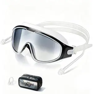 Adult Swimming Goggles,Leak-Proof,Anti-Fog Pool Glasses,Wide View Swim Goggles with Ear Plugs and Nose Clip,Suitable for Indoor/Outdoor Swimming(Gradient Black) Adult Swimming Goggles,Leak-Proof,Anti-Fog Pool Glasses,Wide View Swim Goggles with Ear Plugs and Nose Clip,Suitable for Indoor/Outdoor Swimming(Gradient Black)