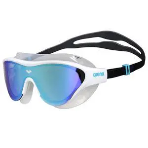 Unisex Adult The One Swim Mask Fitness Swimming Goggles for Men and Women Large Fit Polycarbonate Mirror Lens, Blue/White Unisex Adult The One Swim Mask Fitness Swimming Goggles for Men and Women Large Fit Polycarbonate Mirror Lens, Blue/White