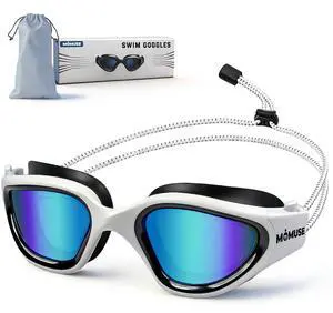 E Adult Swim Goggles with Comfortable Bungee Strap, UV Protection, No Hair Pulling Anti-Fog Swimming Goggles for Men Women, Wide View for Pool Beach Play Training E Adult Swim Goggles with Comfortable Bungee Strap, UV Protection, No Hair Pulling Anti-Fog Swimming Goggles for Men Women, Wide View for Pool Beach Play Training