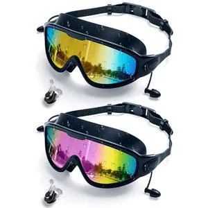 Swim Goggles 2 Pack, Anti-Fog UV Protection No Leak Swimming Goggles for Adults Men Women Youth, Clear Vision & Comfortable Fit for Pool TrainingGold+Pink Swim Goggles 2 Pack, Anti-Fog UV Protection No Leak Swimming Goggles for Adults Men Women Youth, Clear Vision & Comfortable Fit for Pool TrainingGold+Pink