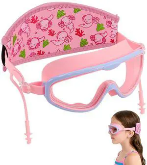 Toddler Swim with Axolotl Fabric Strap No Tangle Pain-Free, Anti-Fog Swimming Pool Goggle No Leak for 3-15 YearsToddlers Girls BoysPink Toddler Swim with Axolotl Fabric Strap No Tangle Pain-Free, Anti-Fog Swimming Pool Goggle No Leak for 3-15 YearsToddlers Girls BoysPink