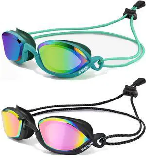 Pack Professional Racing Goggles Swimming Adult Men Women Youth, Anti-Fog UV Protection Clear View Mirrored Coating, 360° Foldable Adjustable Nose Bridge Suitable for Competition & Training Pack Professional Racing Goggles Swimming Adult Men Women Youth, Anti-Fog UV Protection Clear View Mirrored Coating, 360° Foldable Adjustable Nose Bridge Suitable for Competition & Training