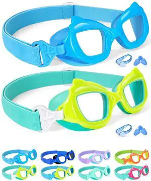2 Pack Swimming Swim Goggles for Kids 3-6 6-14 4-7 3-5, Girls Swim Goggles with UV Protection Leakproof Anti Fog Clear Vision Flat Lens, Toddler Boys Pool Beach Swim Goggles with Fabric Strap 2 Pack Swimming Swim Goggles for Kids 3-6 6-14 4-7 3-5, Girls Swim Goggles with UV Protection Leakproof Anti Fog Clear Vision Flat Lens, Toddler Boys Pool Beach Swim Goggles with Fabric Strap