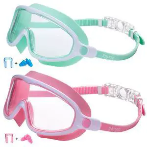 Swim Goggles 2 Pack Anti-Fog Anti-UV Wide View Swimming Goggles for Kids 3-14 Swim Goggles 2 Pack Anti-Fog Anti-UV Wide View Swimming Goggles for Kids 3-14