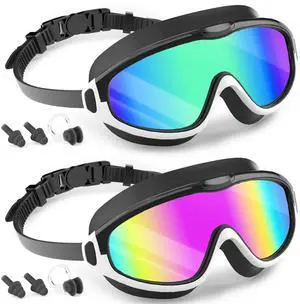Pack Kids Goggles 4-16, Wide View No Leaking Kids Swim Goggles, Anti-fog & Anti-UV Swimming Goggles for Girls Boys Pack Kids Goggles 4-16, Wide View No Leaking Kids Swim Goggles, Anti-fog & Anti-UV Swimming Goggles for Girls Boys