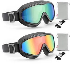2PCS Adult Swim Goggles with Fabric Strap, Kids Swimming Goggles Wide View No Leaking Pool Goggles for Kid Youth Adult 2PCS Adult Swim Goggles with Fabric Strap, Kids Swimming Goggles Wide View No Leaking Pool Goggles for Kid Youth Adult