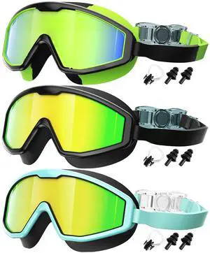 Kids Goggles Age 4-16, Anti-Fog UV 180°Clear View Kids Swim Goggles, 3 Pack Swimming Goggles Waterproof Pool Goggles for Boys Girls Toddler Kids Youth Kids Goggles Age 4-16, Anti-Fog UV 180°Clear View Kids Swim Goggles, 3 Pack Swimming Goggles Waterproof Pool Goggles for Boys Girls Toddler Kids Youth