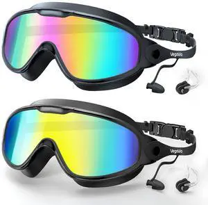 Adult Swim Goggles 2 Pack, 180° Wide View Anti-Fog Pool Water Goggles Swimming Adult UV Protection No leaking Swim Glasses Waterproof for Men Women Youth Pool Beach Open Water Adult Swim Goggles 2 Pack, 180° Wide View Anti-Fog Pool Water Goggles Swimming Adult UV Protection No leaking Swim Glasses Waterproof for Men Women Youth Pool Beach Open Water