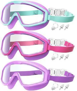 Kids Goggles Age 4-16, Anti-Fog UV 180°Clear View Kids Swim Goggles, 3 Pack Swimming Goggles Waterproof Pool Goggles for Boys Girls Toddler Kids Youth Kids Goggles Age 4-16, Anti-Fog UV 180°Clear View Kids Swim Goggles, 3 Pack Swimming Goggles Waterproof Pool Goggles for Boys Girls Toddler Kids Youth