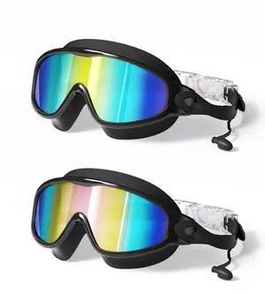 Swim Goggles for Adult 2 Pack Anti-Fog Anti-UVSwimming Goggles for Men Women No Leak Wide View (BK&Pink Plated+BK&Gold Plated) Swim Goggles for Adult 2 Pack Anti-Fog Anti-UVSwimming Goggles for Men Women No Leak Wide View (BK&Pink Plated+BK&Gold Plated)