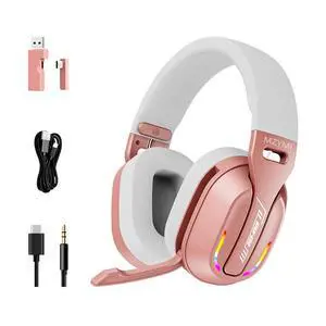 2.4GHz Wireless Gaming Headset Bluetooth 5.4 for PC, PS5 Rose Gold 2.4GHz Wireless Gaming Headset Bluetooth 5.4 for PC, PS5 Rose Gold