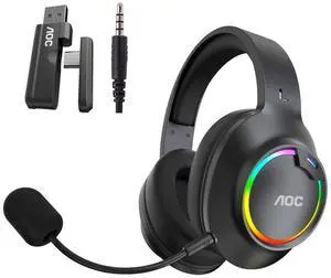 Wireless Gaming Headset for PS5, PS4, PC - Bluetooth 6.0, 2.4GHz, Detachable Noise Cancelling Mic, Over-Ear RGB Lighting Gaming Headphone for Xbox, Switch, Black ACG2532 Wireless Gaming Headset for PS5, PS4, PC - Bluetooth 6.0, 2.4GHz, Detachable Noise Cancelling Mic, Over-Ear RGB Lighting Gaming Headphone for Xbox, Switch, Black ACG2532