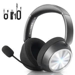 Wireless Gaming Headset for PS5,Xbox,PC,PS4,Mac,Switch,Mobile,2026 Bluetooth Gaming Headphones with Mic,Noise Cancelling Over Ear Headphones 4-in-1 Connection,13Ms Latency,110H Battery,Foldable-Black Wireless Gaming Headset for PS5,Xbox,PC,PS4,Mac,Switch,Mobile,2026 Bluetooth Gaming Headphones with Mic,Noise Cancelling Over Ear Headphones 4-in-1 Connection,13Ms Latency,110H Battery,Foldable-Black