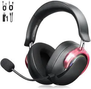 Wireless Gaming Headset for PC Over Ear Headphones with Mic Noise Cancelling Multi Platform Headset,7.1 Surround Sound,50mm Drivers,RGB,Aluminum Frame,Memory Foam Ear Pads for Xbox,PS5,Switch,Mobile Wireless Gaming Headset for PC Over Ear Headphones with Mic Noise Cancelling Multi Platform Headset,7.1 Surround Sound,50mm Drivers,RGB,Aluminum Frame,Memory Foam Ear Pads for Xbox,PS5,Switch,Mobile