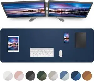 ,55" x 17"Leather Desk Pad Protector,Large Mouse Pad,Office Desk Mat, Non-Slip PU Leather Desk Blotter,Desk Pad,Waterproof Desk Writing Pad for Office/Home/Decor (Midnight Blue) ,55" x 17"Leather Desk Pad Protector,Large Mouse Pad,Office Desk Mat, Non-Slip PU Leather Desk Blotter,Desk Pad,Waterproof Desk Writing Pad for Office/Home/Decor (Midnight Blue)