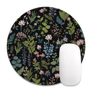 Round Mouse Pad, Cute Small Computer Mouse Mat, Personalized Pattern, Stitched Edge, Non-Slip Rubber, Washable Mousepad Cloth for Wireless Mouse, 8.7 x 8.7 in, Thick 3mm, Pink Flowers Night Round Mouse Pad, Cute Small Computer Mouse Mat, Personalized Pattern, Stitched Edge, Non-Slip Rubber, Washable Mousepad Cloth for Wireless Mouse, 8.7 x 8.7 in, Thick 3mm, Pink Flowers Night
