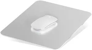 Aluminum Mouse Mat, Double Sided Material, Hard for Desk, Laptop, Computer, Office and Gaming, Silver Aluminum Mouse Mat, Double Sided Material, Hard for Desk, Laptop, Computer, Office and Gaming, Silver