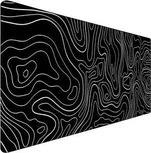 Large Mouse Pad, Big Desk Mat Large Office Desk Pad, Durable Extended Mouse Mat 35.4"x15.7" Mousepad with Non-Slip Rubber Base & Stitched Edge for Home Office Work, White Line Large Mouse Pad, Big Desk Mat Large Office Desk Pad, Durable Extended Mouse Mat 35.4"x15.7" Mousepad with Non-Slip Rubber Base & Stitched Edge for Home Office Work, White Line