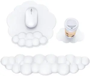 Cloud Mouse Pad with Wrist Rest, Cloud Keyboard Wrist Rest, Mouse Pad Wrist Support, Ergonomic Keyboard Mouse Wrist Support White Cloud Mouse Pad with Wrist Rest, Cloud Keyboard Wrist Rest, Mouse Pad Wrist Support, Ergonomic Keyboard Mouse Wrist Support White