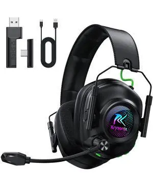 GHz Wireless Gaming Headset for PC, PS5, PS4, Switch, Mac, Bluetooth 5.4 Gaming Headphones with Noise Canceling Microphone, Cool RGB Lighting, 50Hr Battery, Foldable, 50mm Drivers-Black GHz Wireless Gaming Headset for PC, PS5, PS4, Switch, Mac, Bluetooth 5.4 Gaming Headphones with Noise Canceling Microphone, Cool RGB Lighting, 50Hr Battery, Foldable, 50mm Drivers-Black