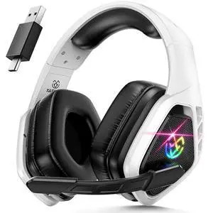 Wireless Gaming Headset for PC, Ps5, Ps4, 2.4 Ghz USB & Type-C Gaming Headphones with Microphone, 30H Battery Bluetooth Headphones for Switch, Laptop, Mobile, Mac,White Black Wireless Gaming Headset for PC, Ps5, Ps4, 2.4 Ghz USB & Type-C Gaming Headphones with Microphone, 30H Battery Bluetooth Headphones for Switch, Laptop, Mobile, Mac,White Black