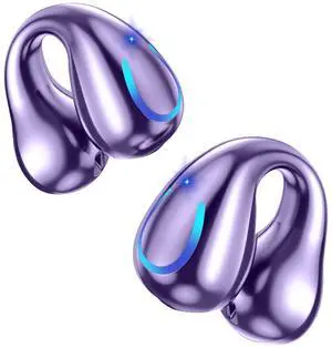 Ultra Open Ear Headphones Bluetooth 5.3 Wireless Bone Conduction Clip On Earbuds with Digital Display Charging Case 60 Hours Playtime Sport Earphones IPX7 Waterproof for Running Fitness Purple Ultra Open Ear Headphones Bluetooth 5.3 Wireless Bone Conduction Clip On Earbuds with Digital Display Charging Case 60 Hours Playtime Sport Earphones IPX7 Waterproof for Running Fitness Purple