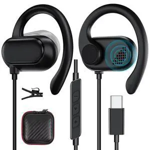 Open Ear USB C Headphones Wired Earbuds with Over Ear Hook Open Ear USB C Headphones Wired Earbuds with Over Ear Hook