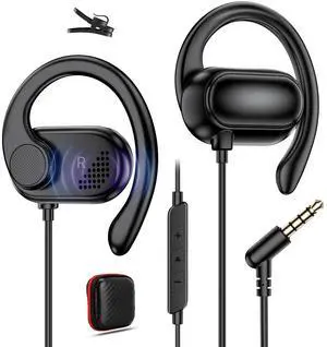 3.5mm Open-Ear Headphones with Adjustable Earhook,Mic & Volume Control,4.9ft Wired Earbuds HiFi Stereo Anti-hurt Ear On-Ear Earphone for Chromebook Kids School Tablet Airplane Travel Laptop MP3 3.5mm Open-Ear Headphones with Adjustable Earhook,Mic & Volume Control,4.9ft Wired Earbuds HiFi Stereo Anti-hurt Ear On-Ear Earphone for Chromebook Kids School Tablet Airplane Travel Laptop MP3