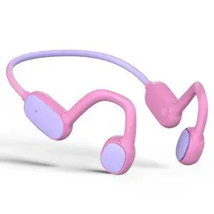 Headphones, Bluetooth 5.2 Air Conduction Open Ear Headphones, 85dB Volume Limiting, Stereo Sound with Mic, IPX5 Waterproof, 20H Playtime, Perfect for School and Outdoor-Pink Headphones, Bluetooth 5.2 Air Conduction Open Ear Headphones, 85dB Volume Limiting, Stereo Sound with Mic, IPX5 Waterproof, 20H Playtime, Perfect for School and Outdoor-Pink