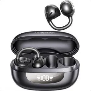 Clip-On Earbuds with Air Cushion, Comfort & Secure Fit Open Earbuds with Digital Display, Wireless Bluetooth 6.0, 42H Playtime, Robust Bass, Clear Call, Sweatproof for Running Cycling Workout Clip-On Earbuds with Air Cushion, Comfort & Secure Fit Open Earbuds with Digital Display, Wireless Bluetooth 6.0, 42H Playtime, Robust Bass, Clear Call, Sweatproof for Running Cycling Workout