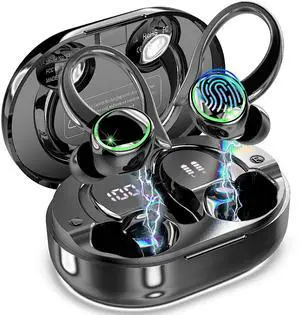 Wireless Earbuds, 2026 Bluetooth 5.4 Headphones Sports, 50 Playback Over-Ear buds with 4 ENC Noise Cancelling Mics Deep Bass Fitness Earphones Gym Running Workout, IP7 Headset with Earhook LED Display Wireless Earbuds, 2026 Bluetooth 5.4 Headphones Sports, 50 Playback Over-Ear buds with 4 ENC Noise Cancelling Mics Deep Bass Fitness Earphones Gym Running Workout, IP7 Headset with Earhook LED Display